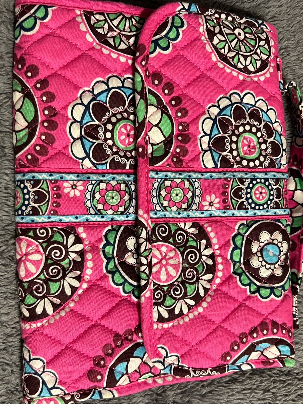 Vera Bradley Quilted Floral Toiletries Bag Pink